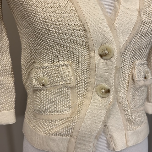 Cream button front cardigan - Picture 2 of 3
